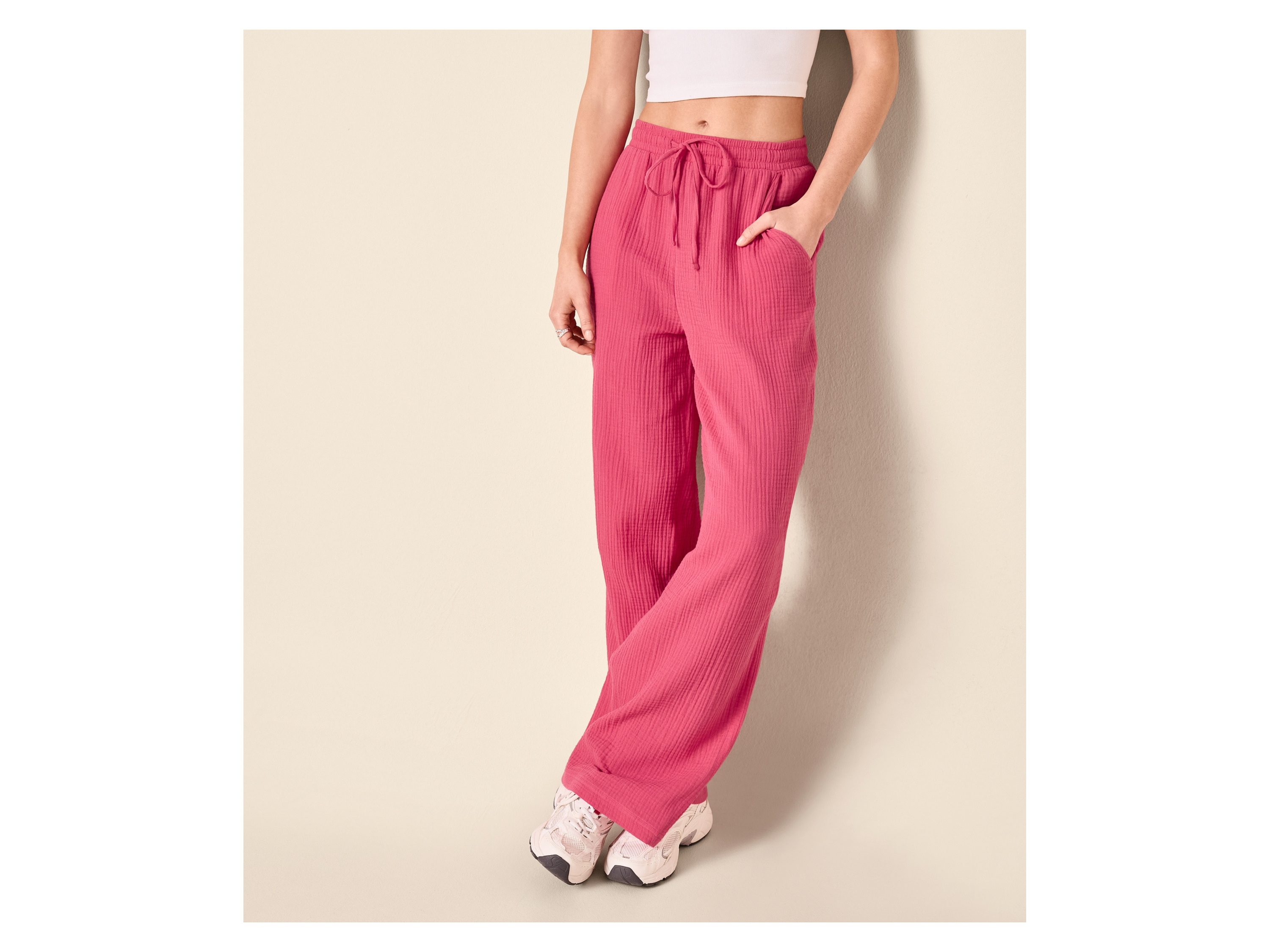ESMARA® Damen Musselin-Hose (Pink, XS(32/34)) – Bild 2 von 3