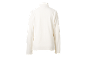 Cremefarbenes Damen-Fleece mit Stehkragen, Rückansicht.