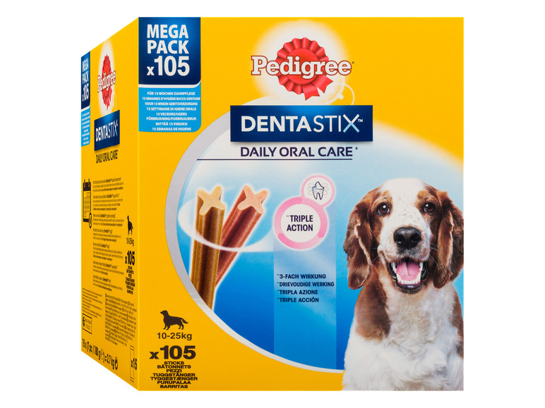 Gehe zu Vollbildansicht: Pedigree DENTASTIX™ Daily Oral Care Hundesnacks Medium - 105 Stück - Bild 1