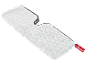 Weißes Dampfmopp-Pad mit strukturierter Oberfläche und Aussparung.