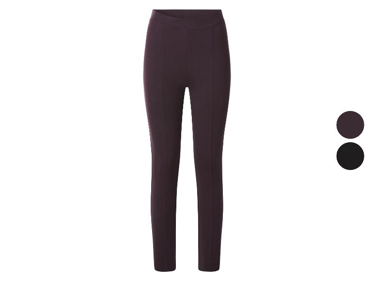 Dunkellila Damenhose mit Frontnähten und Farboptionen.