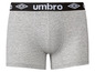 Graue Umbro Boxershorts mit schwarzem Bund.