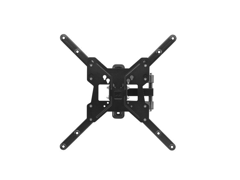 Schwarze TV-Wandhalterung mit verstellbaren Armen