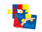 Zwei Kundenkarten, eine mit Logo und eine mit dem Text „Für dich“ und einer Hand.