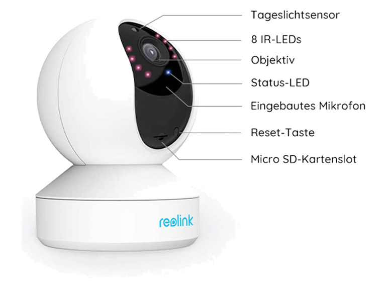 Reolink »T1 Pro« 4 MP intelligente WLAN Innen-Überwachungskamera