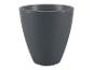 Dunkelgrauer, konischer Blumentopf mit Textur