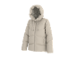 Beige Steppjacke mit Kapuze und Reißverschluss