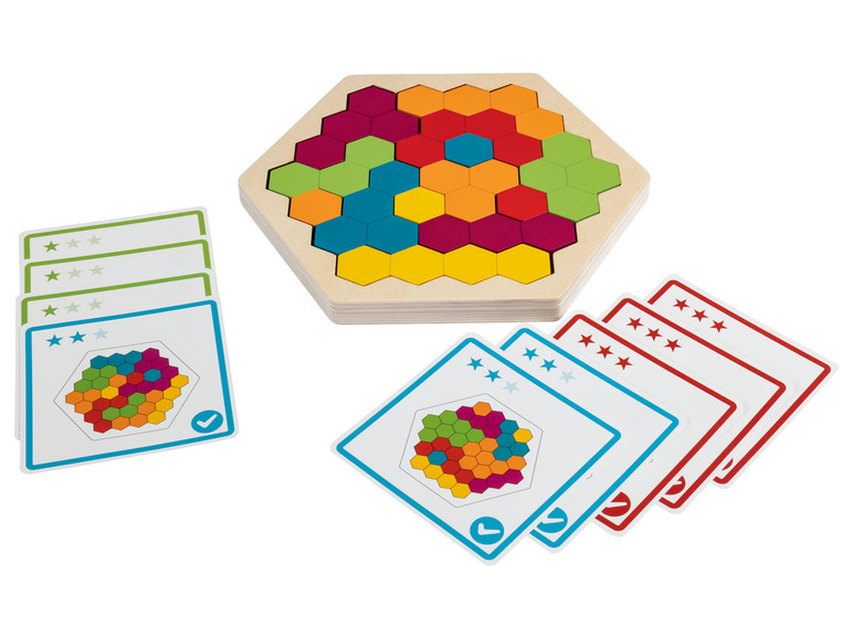 Gehe zu Vollbildansicht: Playtive Regenbogen Legespiel Blume / Kreis / Tangram / Hexagon - Bild 3