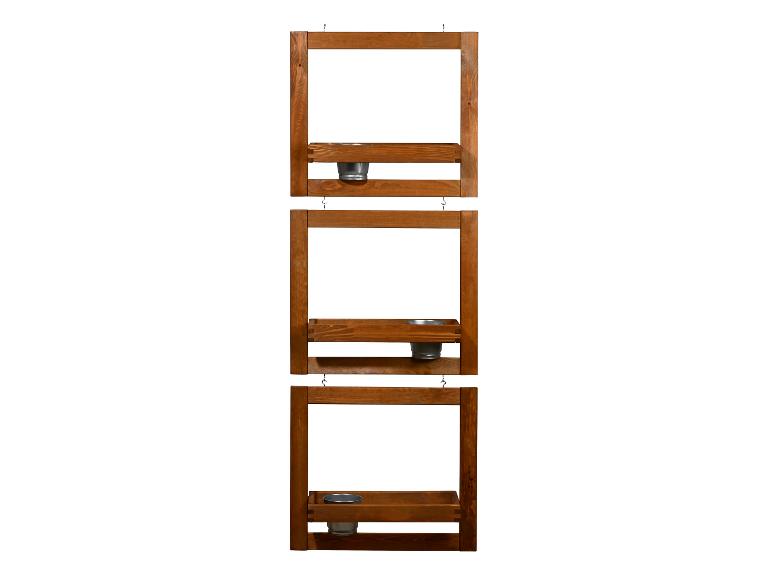 Pflanztreppe Set zum Hängen inkl. Zinktöpfe, braun