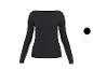 Schwarzes Damen-Langarmshirt mit U-Boot-Ausschnitt