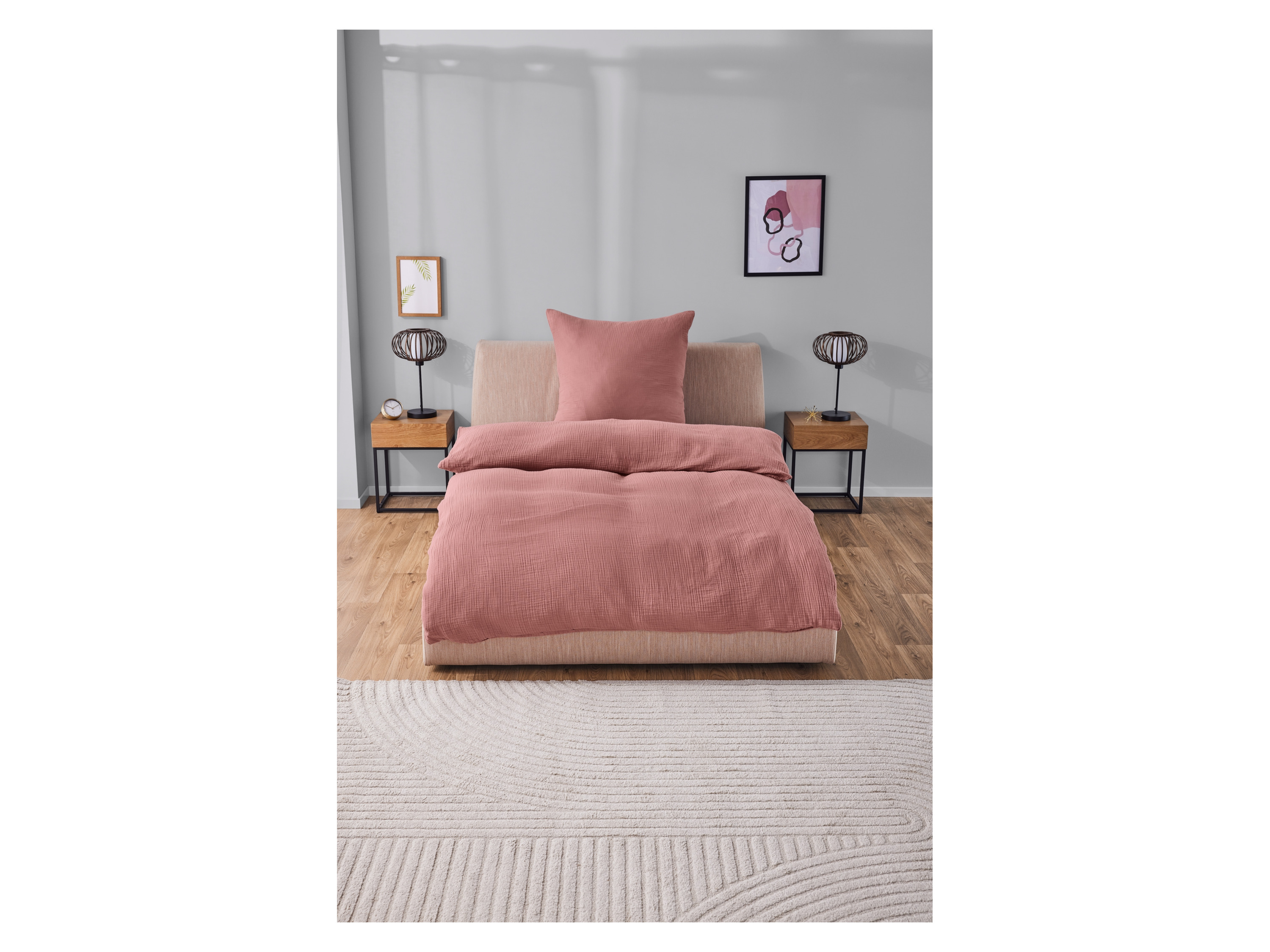 LIVARNO HOME Musselin-Bettwäsche, 155 x 220 cm (Rosa) – Bild 2 von 3