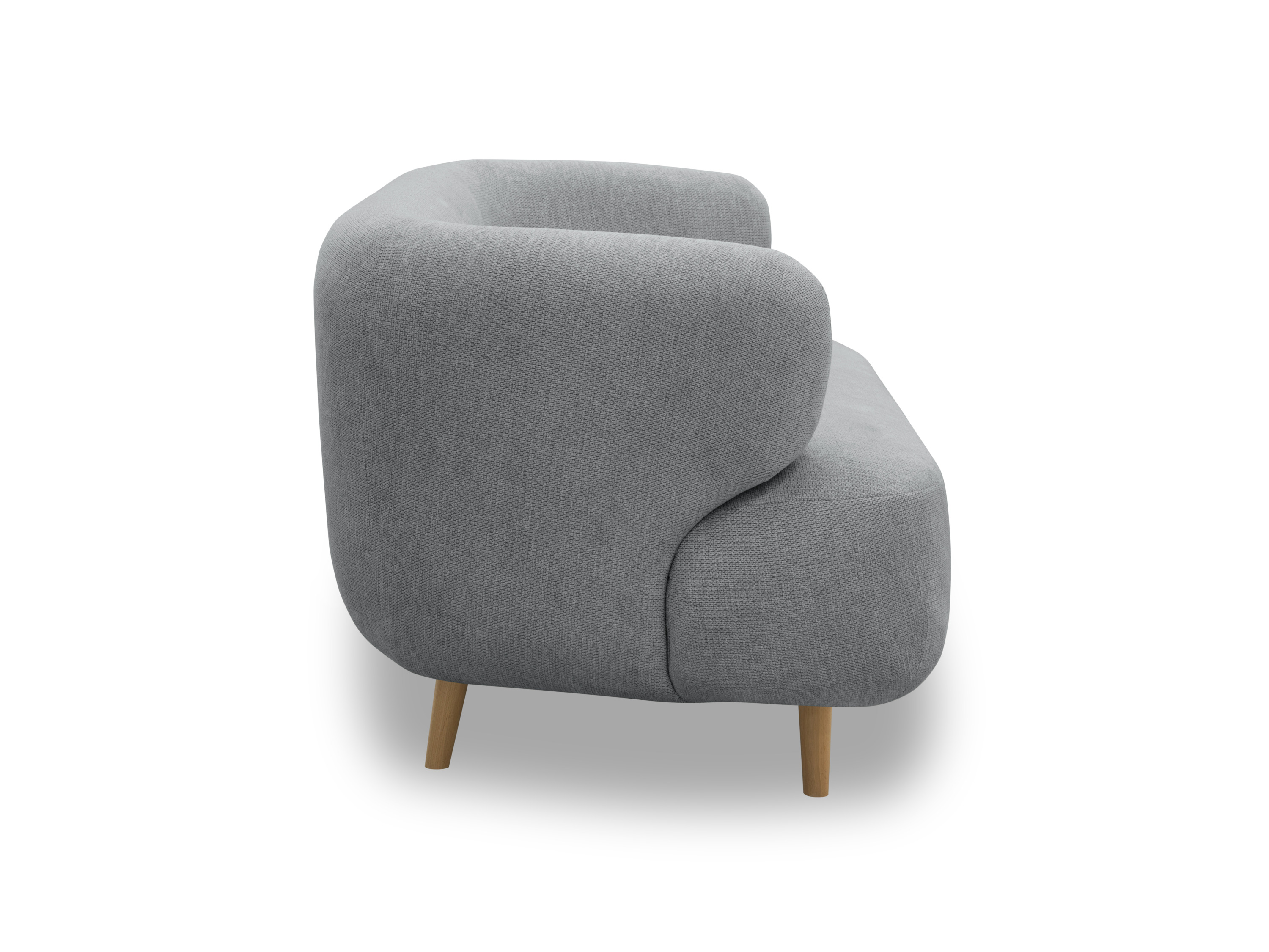 Thumbnail - Domo 2-Sitzer Sofa / Sessel »Brest«, im modernen Design (2 Sitzer + Holzfüße, 160x86cm, Grau)