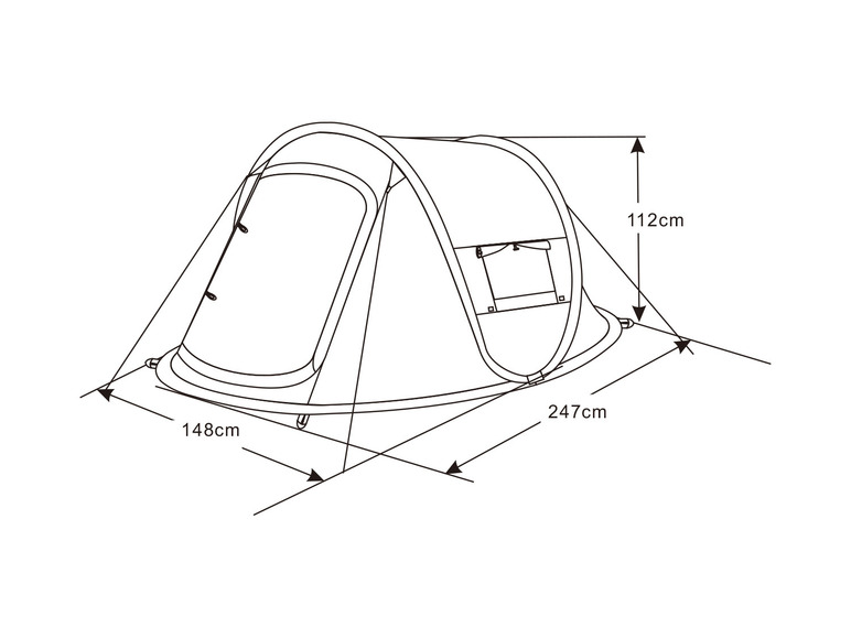 Gehe zu Vollbildansicht: Rocktrail Pop-up-Campingzelt für 2 Personen - Bild 12