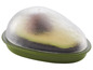 Eine grüne Avocado-Box mit einem transparenten Deckel.
