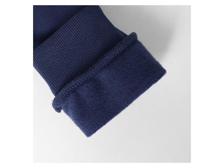 Marineblaue Rippbündchen mit flauschiger Innenseite