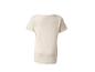 Cremefarbenes geripptes Kurzarm-T-Shirt für Damen, Rückansicht