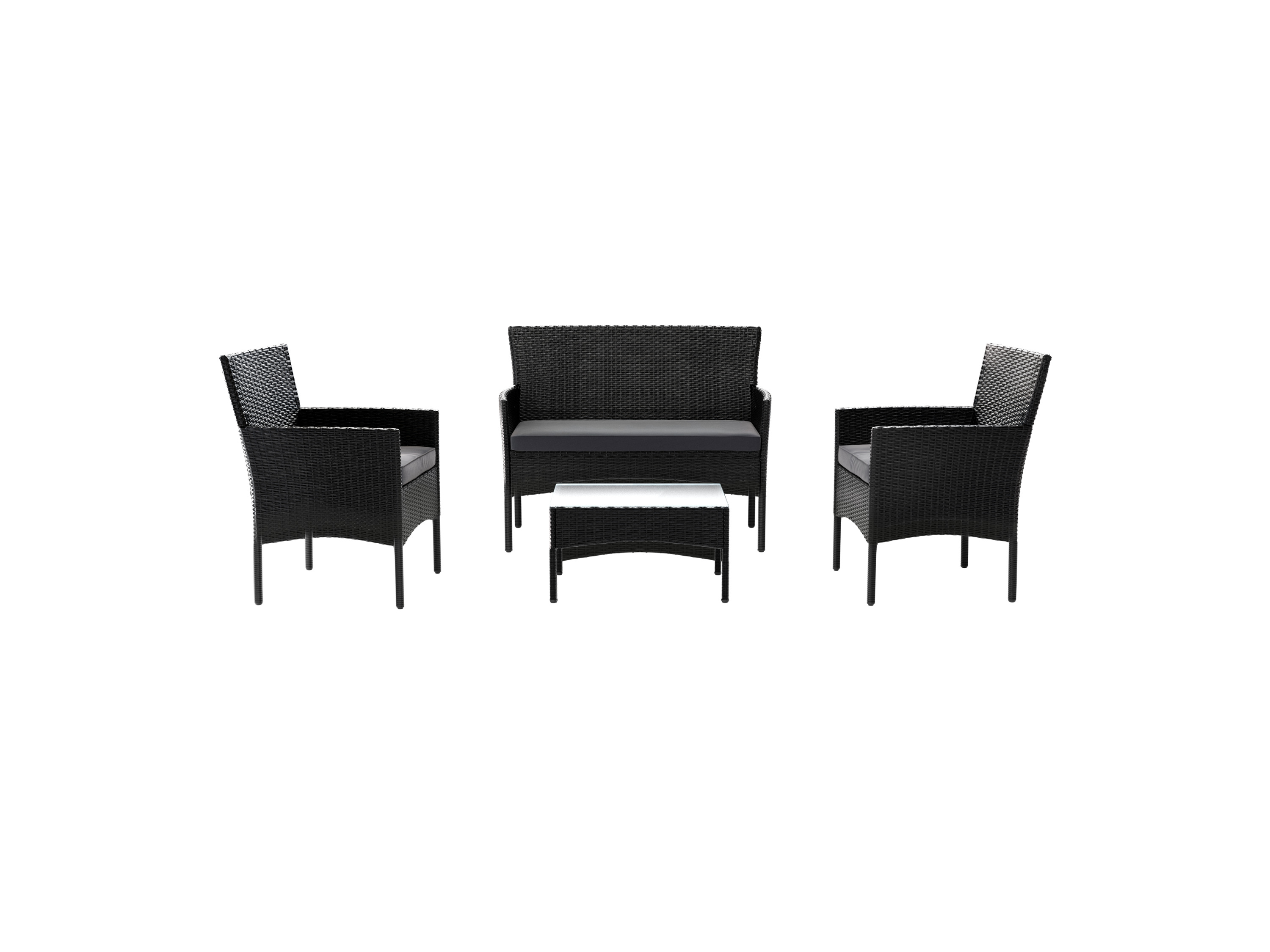 Juskys Gartenlounge-Set Fort Myers, wetterfeste Polyrattan Sitzgruppe für 4 Personen – Bild 4 von 4