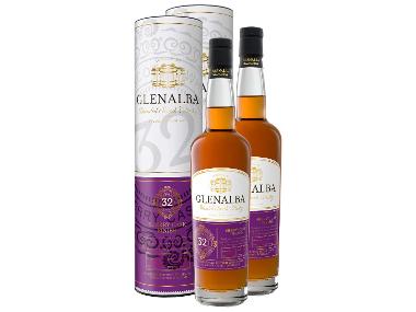 2 x 0,7-l-Flasche Whiskypaket Glenalba Blended Scotch Whisky 32 Jahre Sherry Cask Finish mit Geschenkbox 40% vol