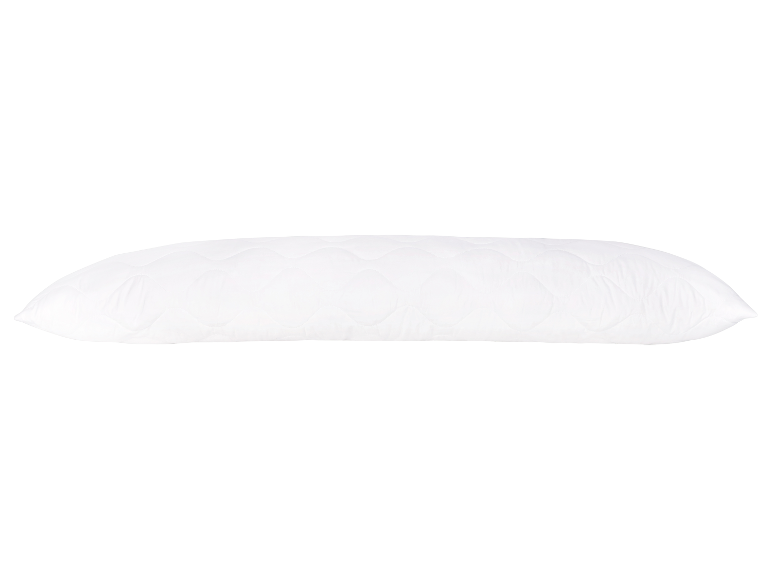 Langes weißes gestepptes Kissen.