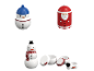 SILVERCREST® Vorratsdosen-Set mit Weihnachtsmotiv: Schneemann und Weihnachtsmann.
