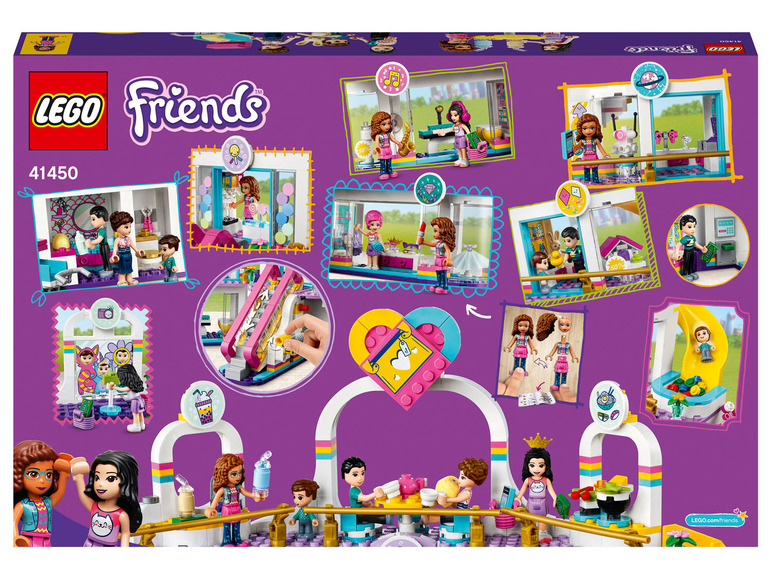 LEGO Friends Spielset mit Foodtruck und verschiedenen Minifiguren.