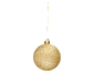 Goldene glitzernde Weihnachtskugel mit Schnur