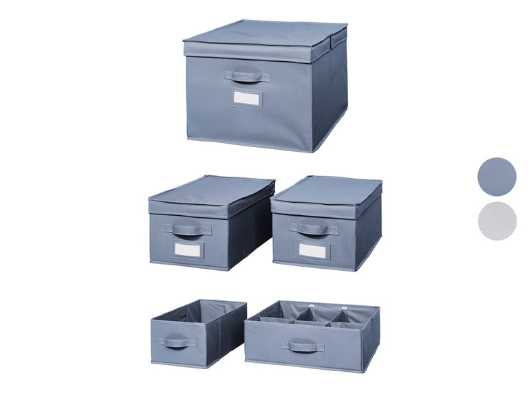 Gehe zu Vollbildansicht: LIVARNO home Aufbewahrungsboxen, mit Deckel / Schubladenaufbewahrung, 2 Stück - Bild 1