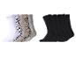 Ein Set aus fünf Paar schwarzen Socken und fünf Paar gemusterten und einfarbigen Socken.