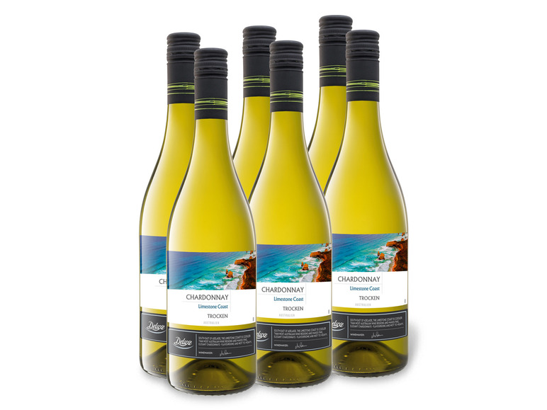 6 x 0,75-l-Flasche Weinpaket Deluxe Chardonnay Limestone Coast trocken, Weißwein