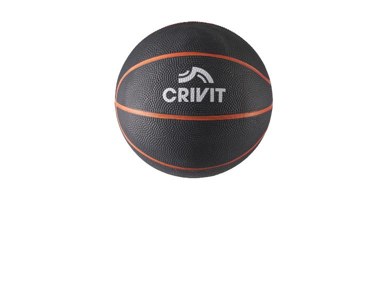 Schwarzer Crivit Medizinball mit orangefarbenen Streifen