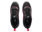 Schwarze Sneaker von Crivit mit roten Akzenten.