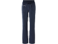 Dunkelblaue Jogginghose mit Kordelzug und gesticktem Text am linken Bein.