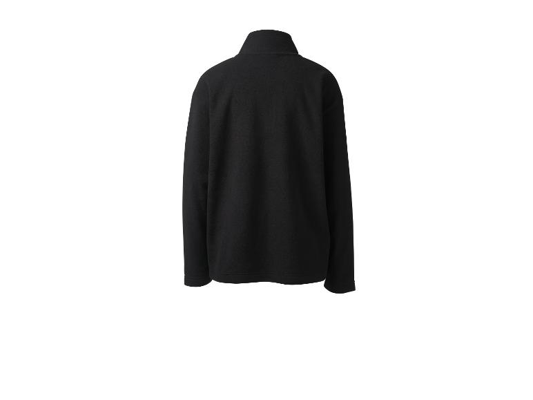 Schwarze Fleecejacke mit Stehkragen, Rückansicht