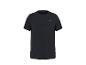 Schwarzes kurzärmeliges Sport-T-Shirt mit Rundhalsausschnitt und dezentem Muster.