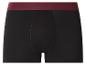Schwarze Herren-Boxershorts mit rotbraunem Bund
