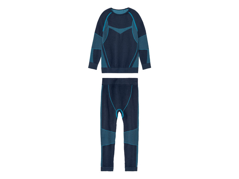 Dunkelblaue lange Unterwäsche mit langem Ärmel und Hose.