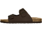 Braune Sandalen mit zwei Schnallen und Korksohle.