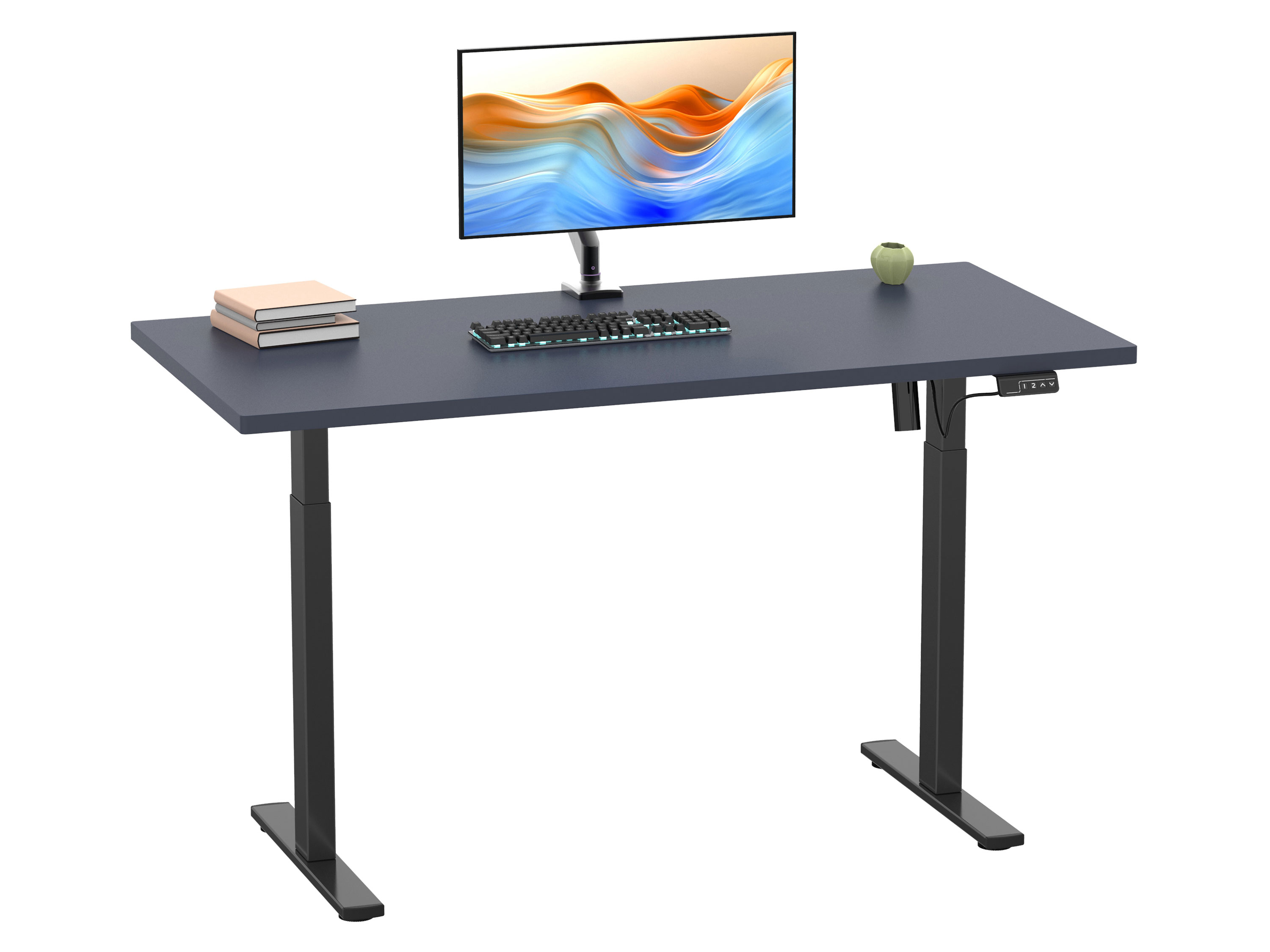 Thumbnail - VCM Schreibtisch E-Lona (anthrazit/schwarz, 110 x 80 cm)