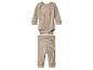 Beiger gerippter Baby-Body und Hose