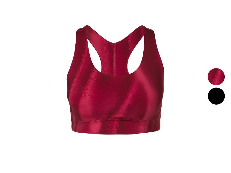 Roter Sport-BH mit Racerback, mit Farboptionen: Rot und Schwarz.
