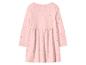 Rosa langärmeliges Kinderkleid mit roten Punkten