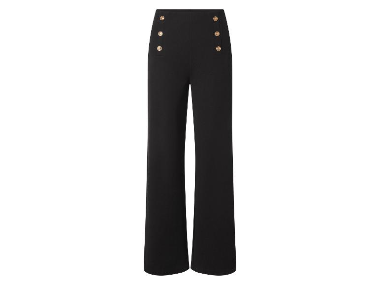 Schwarze High-Waist-Hose mit goldenen Knöpfen