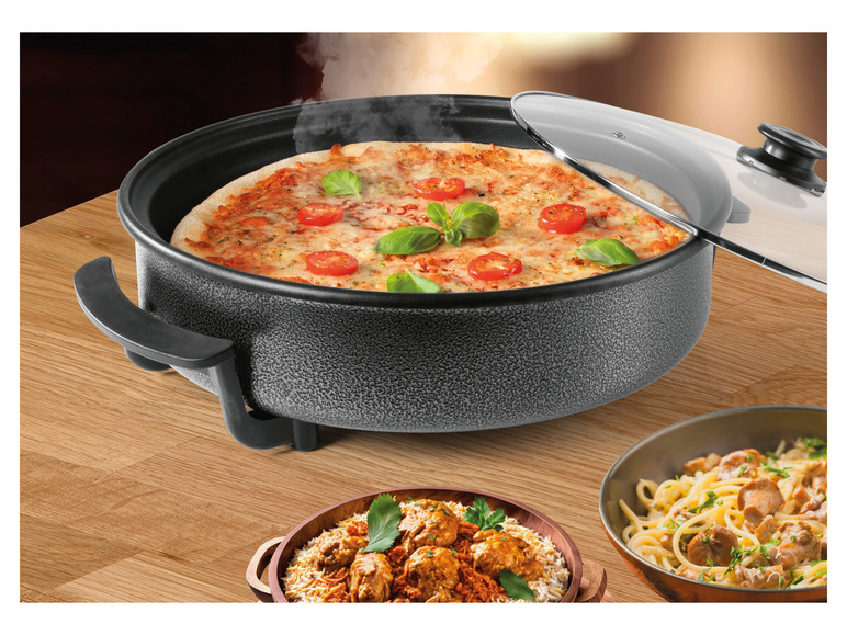 Gehe zu Vollbildansicht: GOURMETmaxx Pizza-Pfanne elektrisch 1500W schwarz - Bild 4