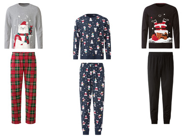 LIVERGY Herren Pyjama mit weihnachtlichen Motiven