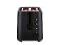 Schwarzer Zwei-Schlitz-Toaster mit Bedientasten und Drehregler