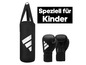 Ein Adidas Boxsack und Boxhandschuhe für Kinder.