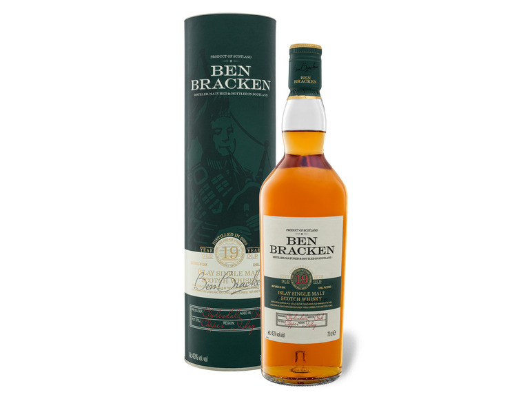 Gehe zu Vollbildansicht: Ben Bracken Islay Single Malt Scotch Whisky 19 Jahre mit Geschenkbox 43% Vol - Bild 1