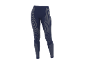 Dunkelblaue Damen-Sportleggings mit hellgrauem Streifenmuster