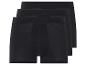 Drei Paar schwarze Boxershorts.