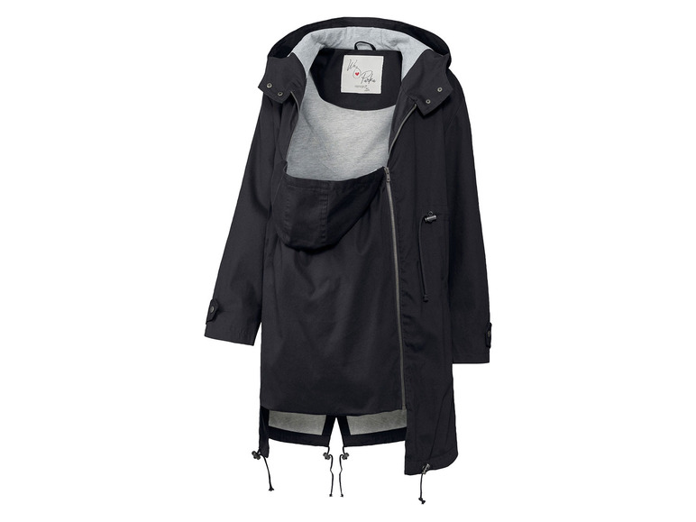 Schwarze Parka mit integriertem Tragetuch von We Love Parka.
